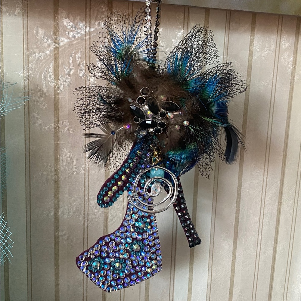 Crystal Embellished Feather Statement Decoration - image 1